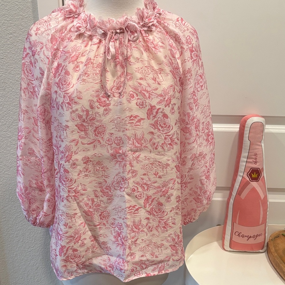 EUC Pink Floral Blouse